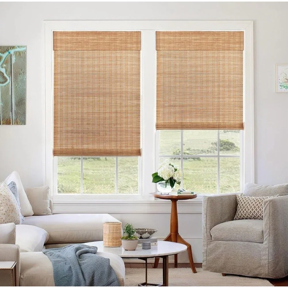 LazBlinds No Tools No Drill Cordless Bamboo Shades Light Filtering 26